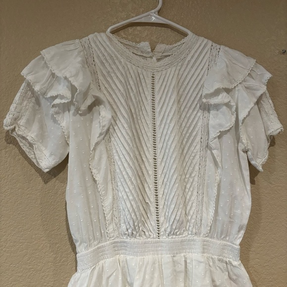 Elegant White Ruffled Mini Dress - Picture 6 of 12